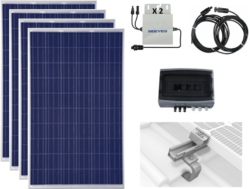 Kit autoconsommation Equipement solaire 4 panneaux 1100 Watts